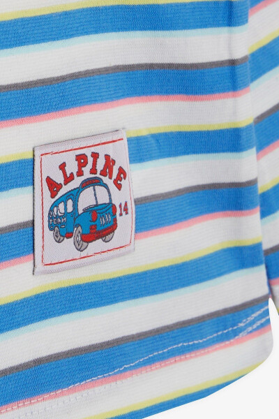 Baby Boy Long Sleeve T-Shirt Patchwork Colorful Striped - 3