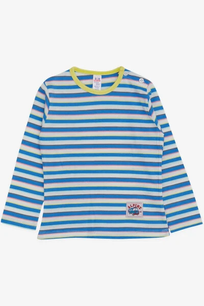Baby Boy Long Sleeve T-Shirt Patchwork Colorful Striped - Modazone