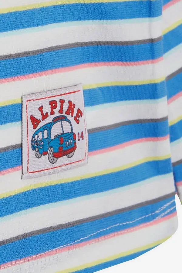 Baby Boy Long Sleeve T-Shirt Patchwork Colorful Striped - 3