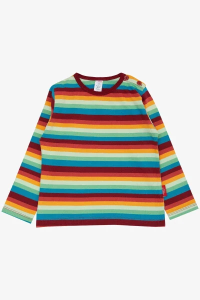 Baby Boy Long Sleeve T-Shirt Patchwork Colorful Striped 9 Months-3 Years, Mixed Color - Modazone