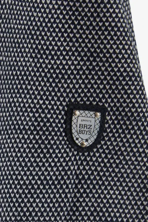 Baby Boy Long Sleeve T-Shirt Patterned Crested 9 Months- - 4