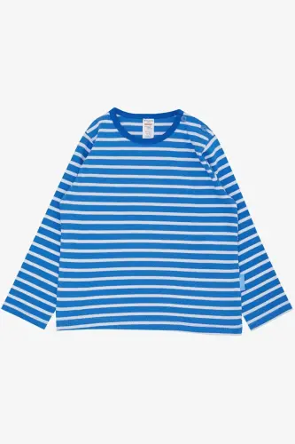 Baby Boy Long Sleeve T-Shirt Placket Striped 9 Months-3 Years, Royal Blue - Royal Blue - 1
