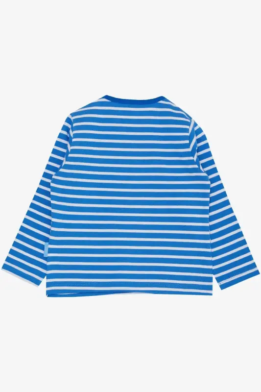 Baby Boy Long Sleeve T-Shirt Placket Striped 9 Months-3 Years, Royal Blue - Royal Blue - 2