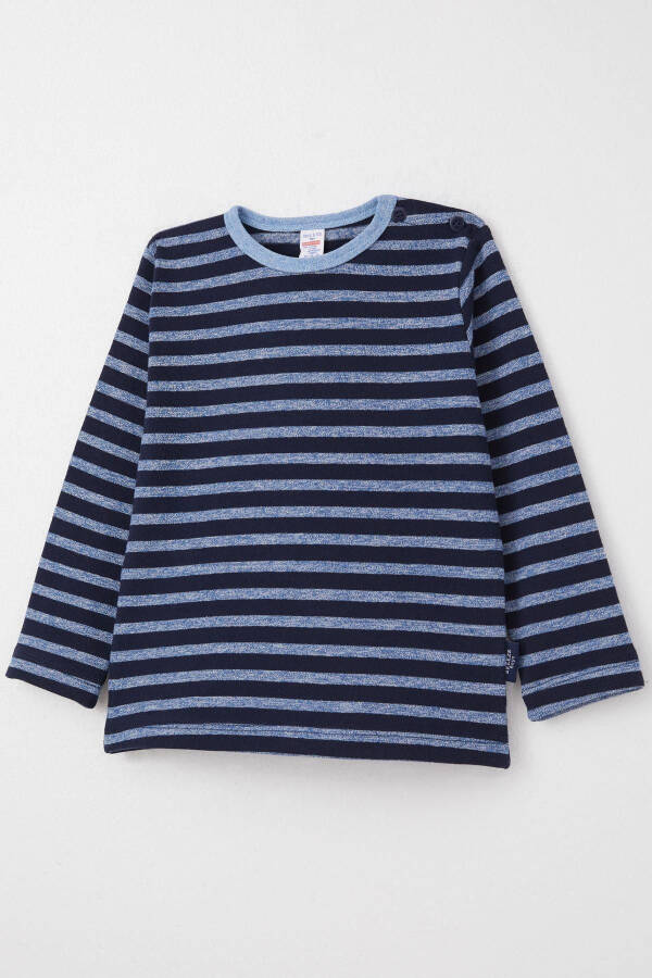 Baby Boy Long Sleeve T-Shirt Snap Fastener 9 Months-3 Years, Mixed Color - 3