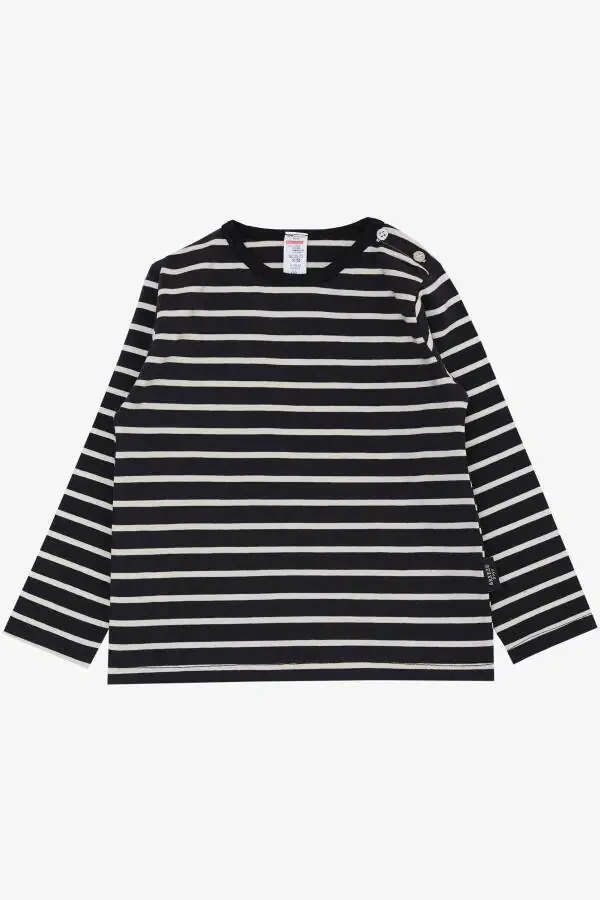 Baby Boy Long Sleeve T-Shirt Snap Fastener Striped 9 Months-3 - 1
