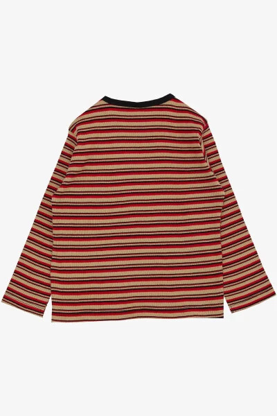 Baby Boy Long Sleeve T-Shirt Snap Fastener Striped 9 Months-3 - BREEZE (1)