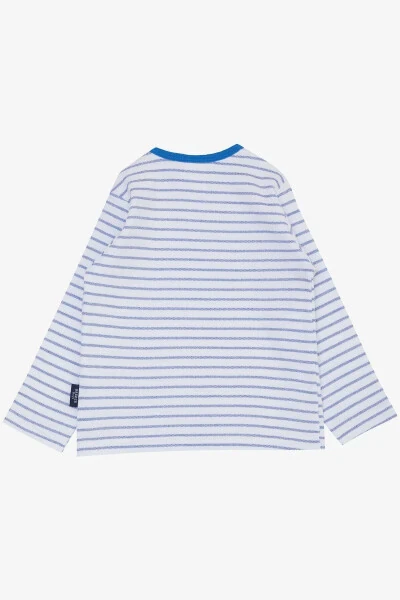 Baby Boy Long Sleeve T-Shirt Snap Fastener Striped 9 Months-3 - BREEZE (1)
