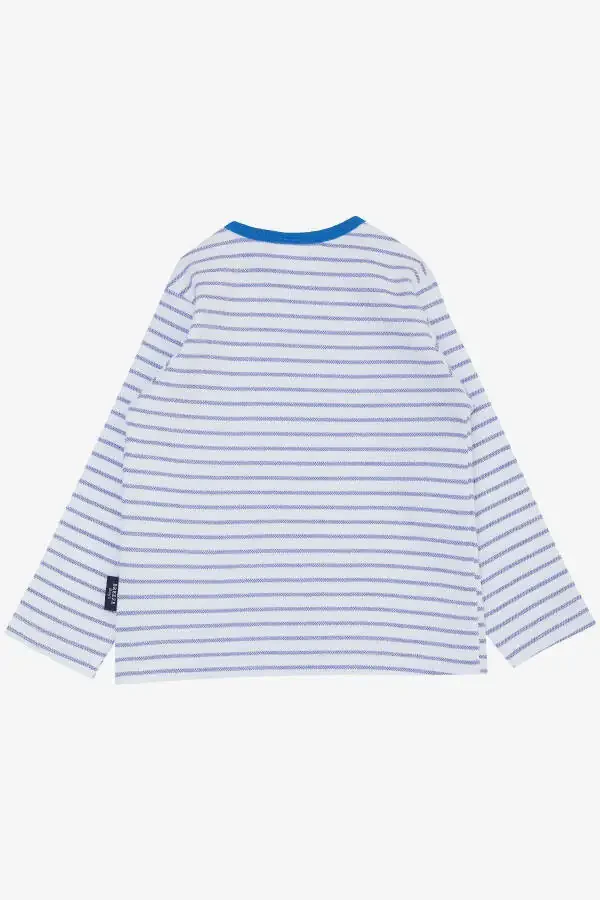 Baby Boy Long Sleeve T-Shirt Snap Fastener Striped 9 Months-3 - 2
