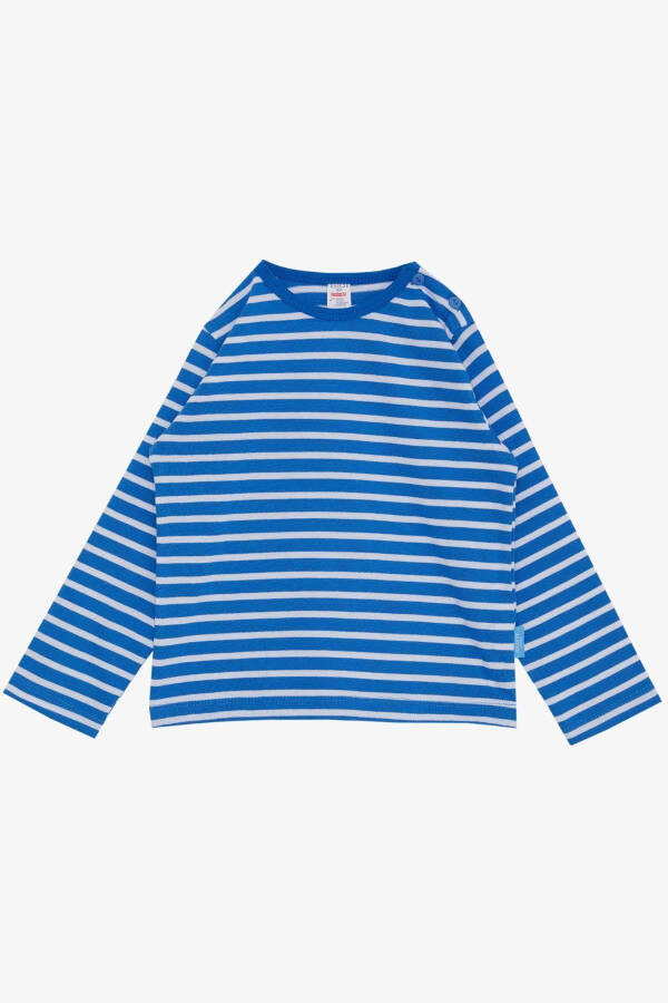 Baby Boy Long Sleeve T-Shirt Snap Fastener Striped 9 Months-3 - 1