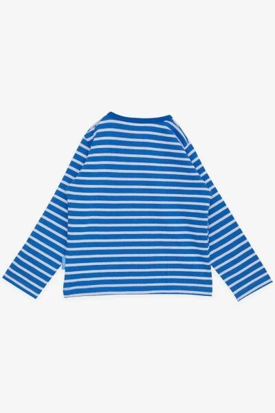 Baby Boy Long Sleeve T-Shirt Snap Fastener Striped 9 Months-3 - BREEZE (1)