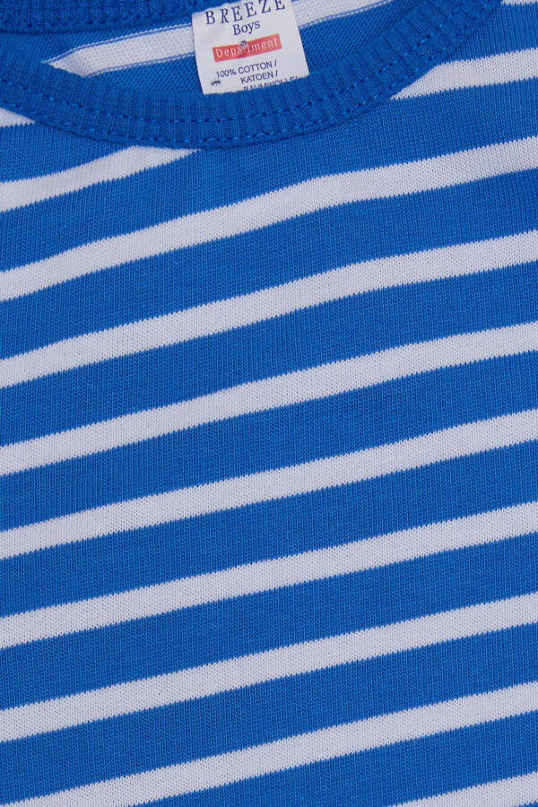 Baby Boy Long Sleeve T-Shirt Snap Fastener Striped 9 Months-3 - 3