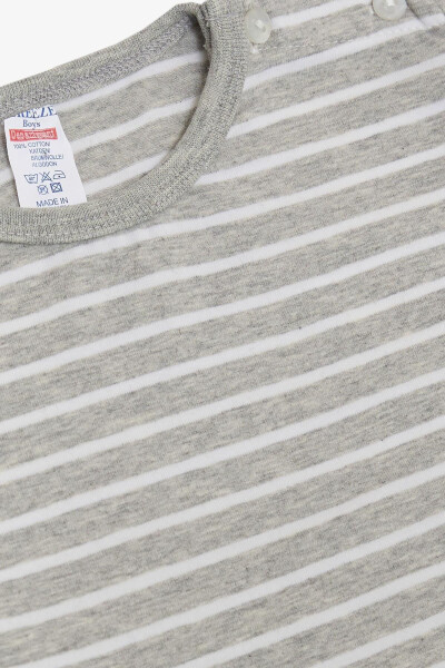 Baby Boy Long Sleeve T-Shirt Snap Striped 9 Months-3 - 3