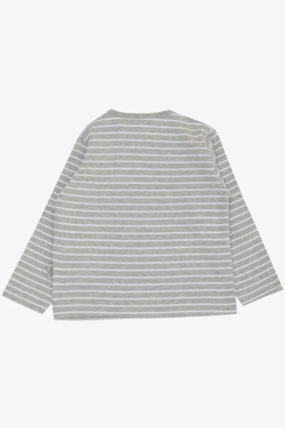 Baby Boy Long Sleeve T-Shirt Snap Striped 9 Months-3 - Modazone (1)