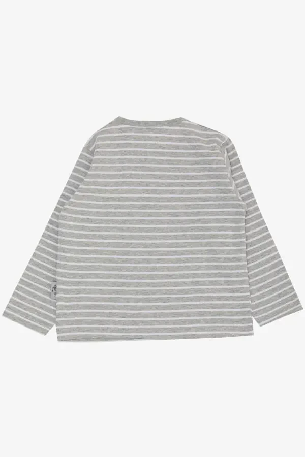 Baby Boy Long Sleeve T-Shirt Snap Striped 9 Months-3 - 2