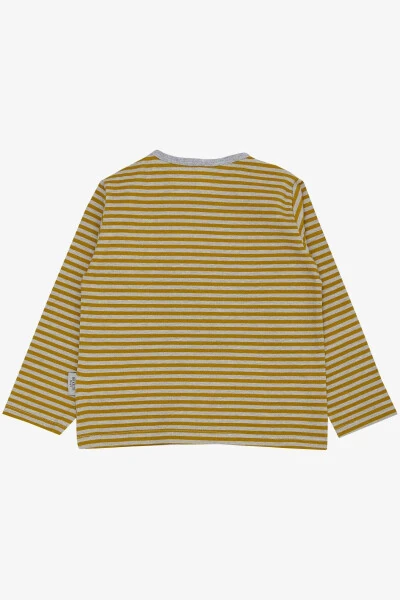Baby Boy Long Sleeve T-Shirt Snap Striped 9 Months-3 - BREEZE (1)