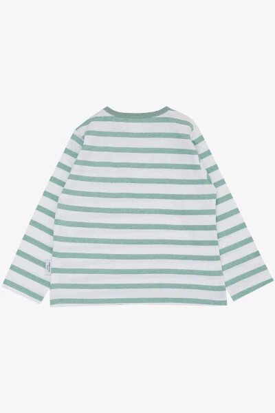 Baby Boy Long Sleeve T-Shirt Snap Striped 9 Months-3 - BREEZE (1)