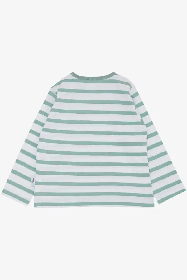 Baby Boy Long Sleeve T-Shirt Snap Striped 9 Months-3 - 2