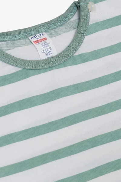 Baby Boy Long Sleeve T-Shirt Snap Striped 9 Months-3 - 3