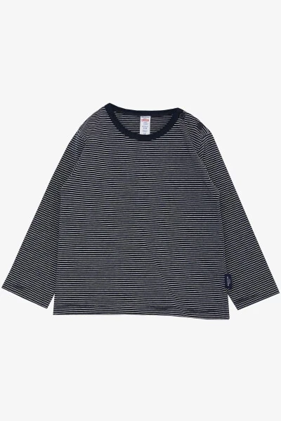 Baby Boy Long Sleeve T-Shirt Snap Striped 9 Months-3 - Modazone