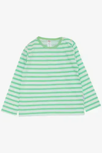 Baby Boy Long Sleeve T-Shirt Snap Striped 9 Months-3 Years, Pistachio Green-Pistachio Green - 1