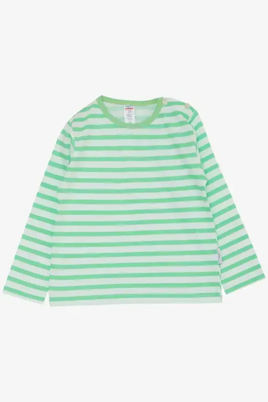 Baby Boy Long Sleeve T-Shirt Snap Striped 9 Months-3 Years, Pistachio Green-Pistachio Green - 1
