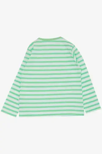 Baby Boy Long Sleeve T-Shirt Snap Striped 9 Months-3 Years, Pistachio Green-Pistachio Green - BREEZE (1)