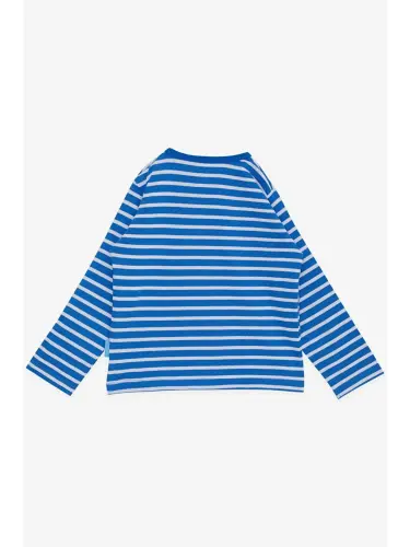 Baby Boy Long Sleeve T-Shirt Snap Striped Blue (9 Months-1 Year)-Blue - LC WAIKIKI (1)