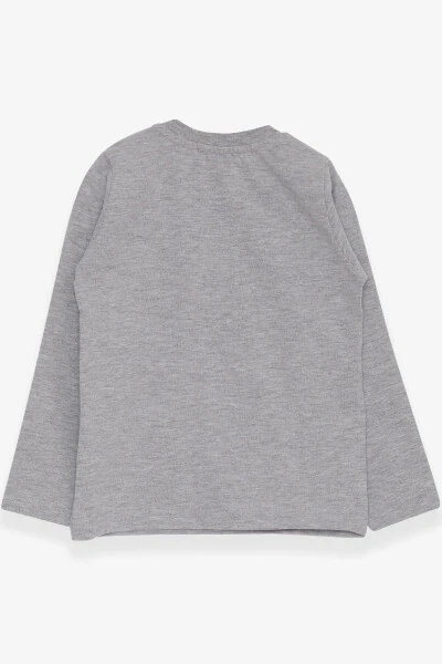 Baby Boy Long Sleeve T-Shirt with Pocket 9 Months-3 Years, Gray - 3
