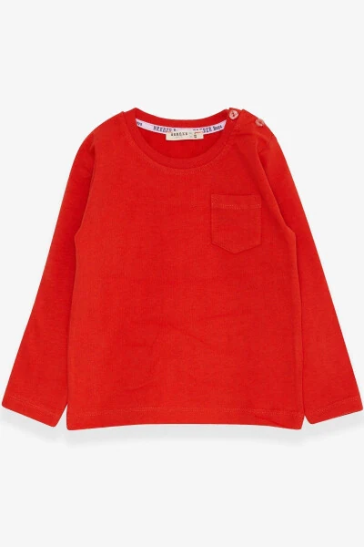 Baby Boy Long Sleeve T-Shirt with Pocket 9 Months-3 Years, Tu - BREEZE