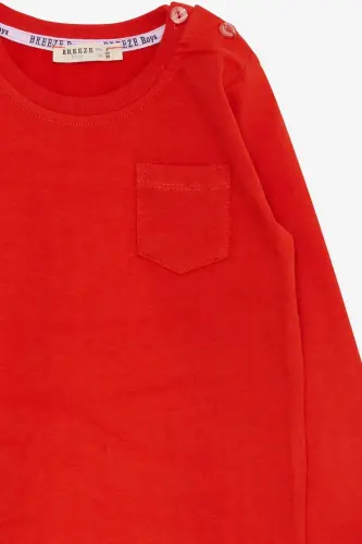 Baby Boy Long Sleeve T-Shirt with Pocket 9 Months-3 Years, Tu - 6