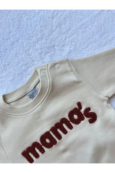 Baby Boy Mama's Embroidered 2 Piece Sweatshirt and Pants Set - 4