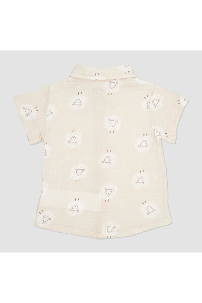 Baby Boy Muslin Beige Shirt - 8