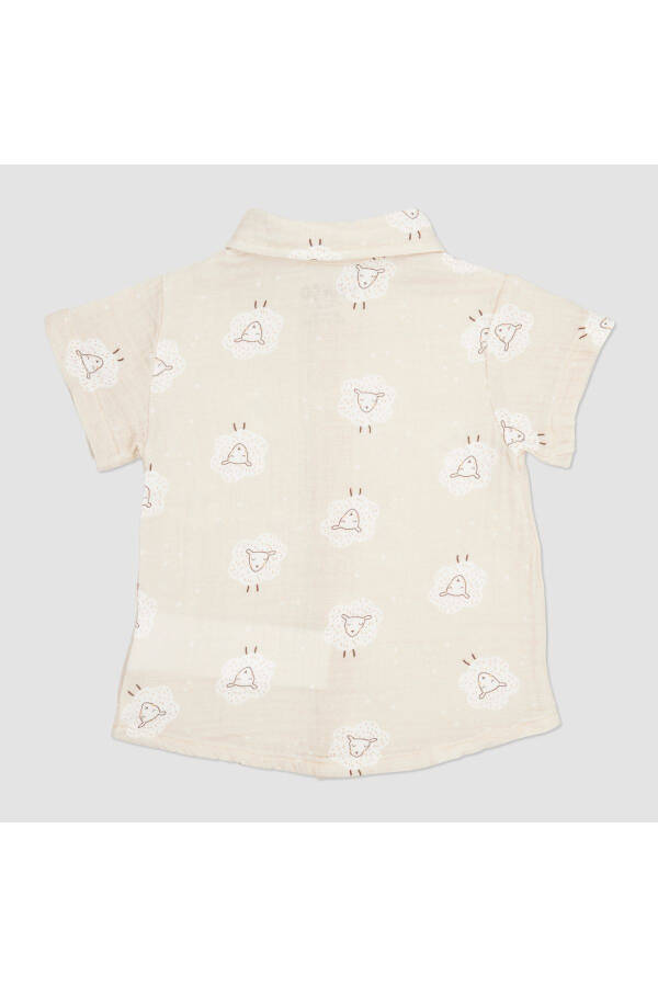 Baby Boy Muslin Beige Shirt - 8