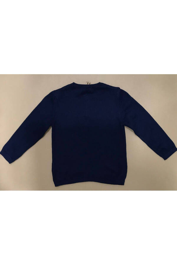 Baby Boy Navy Blue Button-Front Knit Cardigan - 5