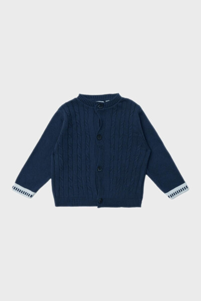 Baby Boy Navy Blue Cardigan 23ss0lt8705 - 4