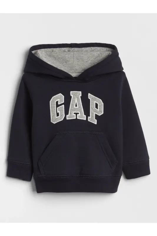 Baby Boy Navy Logo Hoodie - GAP