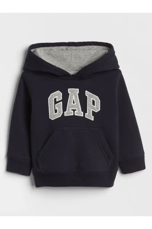 Baby Boy Navy Logo Hoodie - GAP