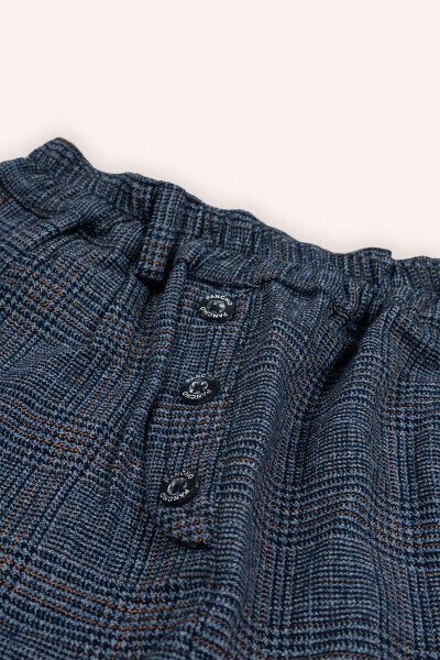Baby Boy Navy Plaid Pants - 3