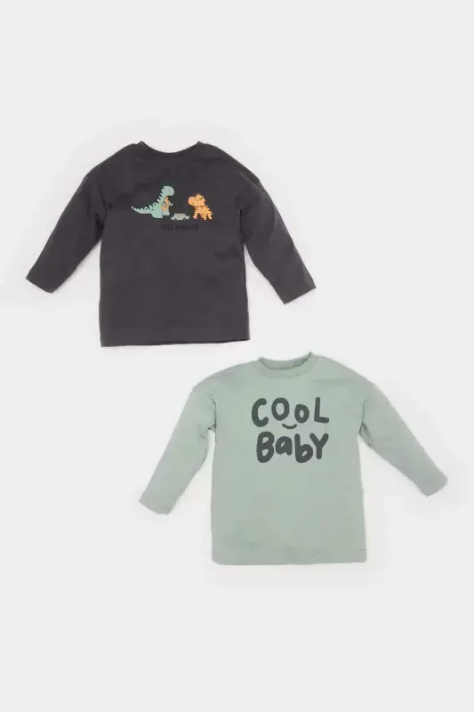 Baby Boy Newborn Crew Neck Printed T-Shirt - DEFACTO