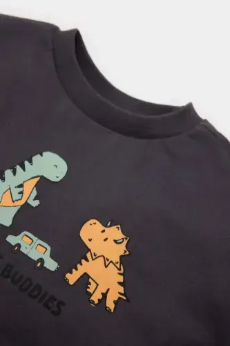 Baby Boy Newborn Crew Neck Printed T-Shirt - 3