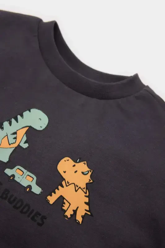 Baby Boy Newborn Crew Neck Printed T-Shirt - 3