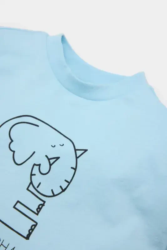 Baby Boy Newborn Crew Neck Printed T-shirt - 2