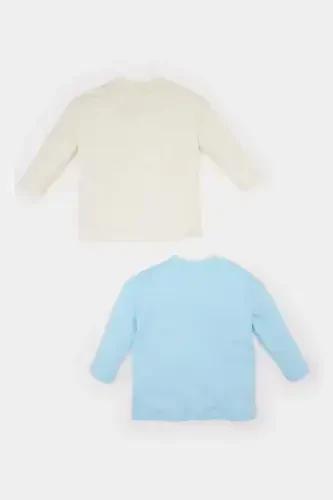 Baby Boy Newborn Crew Neck Printed T-shirt - 4