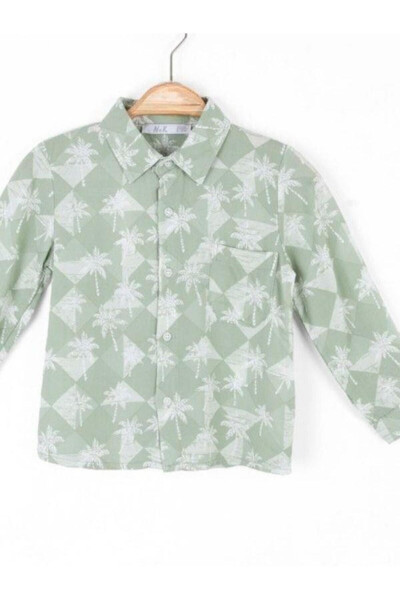 Baby Boy Palm Print Shirt - 3