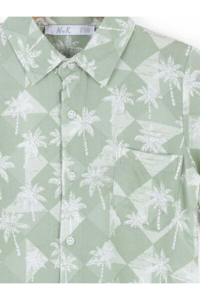 Baby Boy Palm Print Shirt - 4