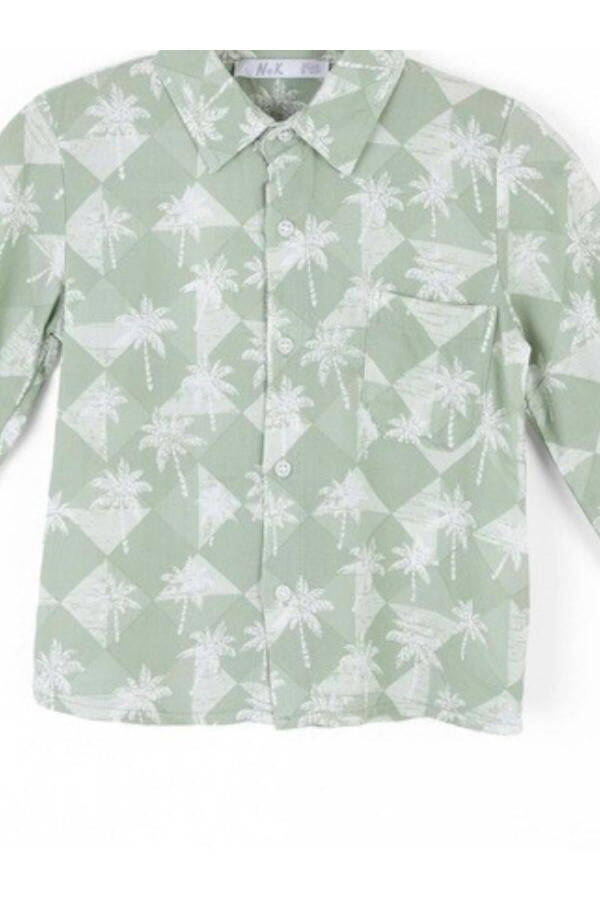 Baby Boy Palm Print Shirt - 5