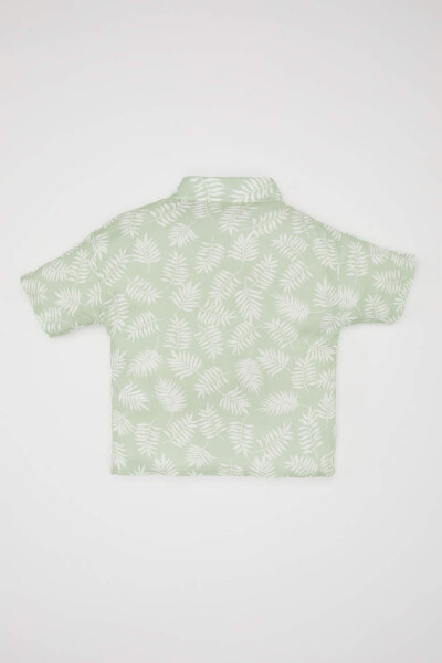 Baby Boy Patterned Short Sleeve Shirt Mint - 5