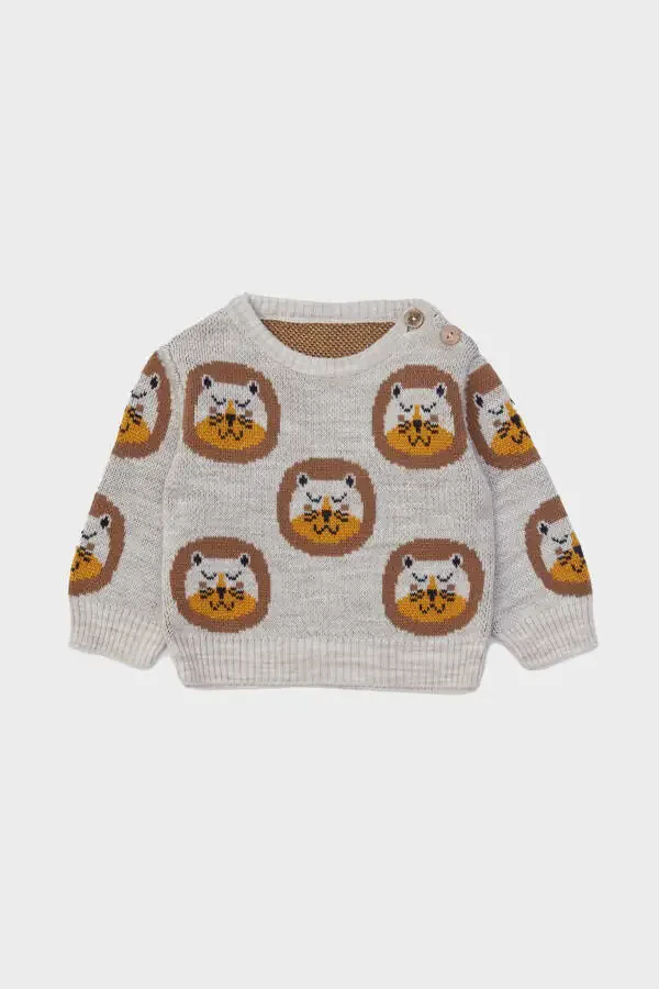 Baby Boy Patterned Sweater 23FW0LT8405 - 1