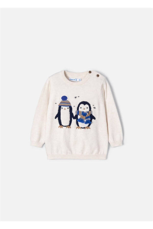 Baby Boy Patterned Sweater Cream 2305 - 1