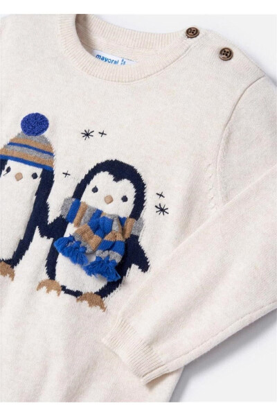 Baby Boy Patterned Sweater Cream 2305 - 3